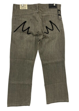 Miskeen Y2K Baggy Straight Jeans Mens Size 42 Grey wash Denim M8FW11B NWT